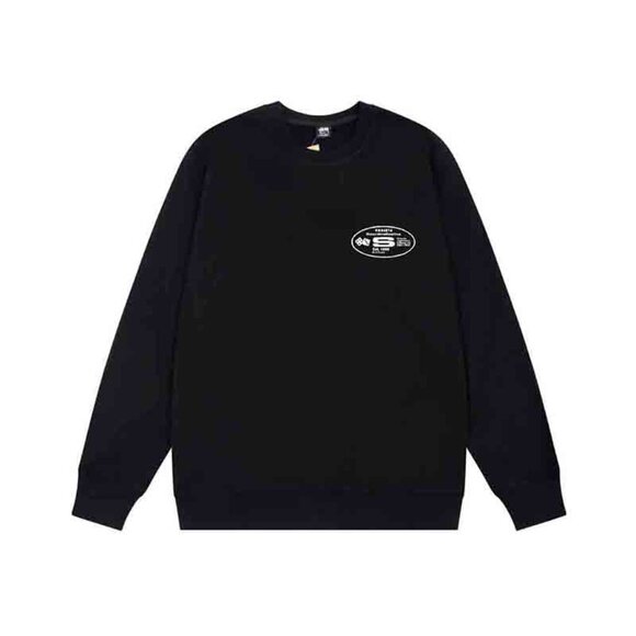 Men's Stussy Popsicle Print Crew Neck Black Sweatshirt - Picture 1 of 7